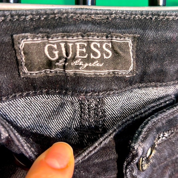 Size 29 Guess Skinny Jeans with Long Golden Zipper Back Legs - Picture 8 of 14